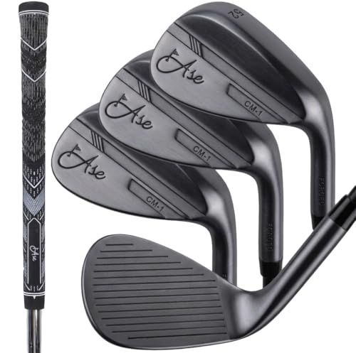 Ase Premium Cm-1 Golf Wedge Set In Black