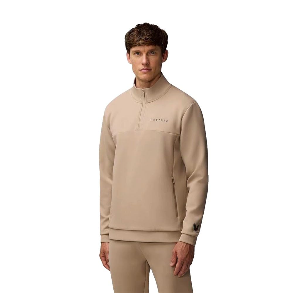 Castore Flex Lifestyle Half Zip Sweatshirt S Beige
