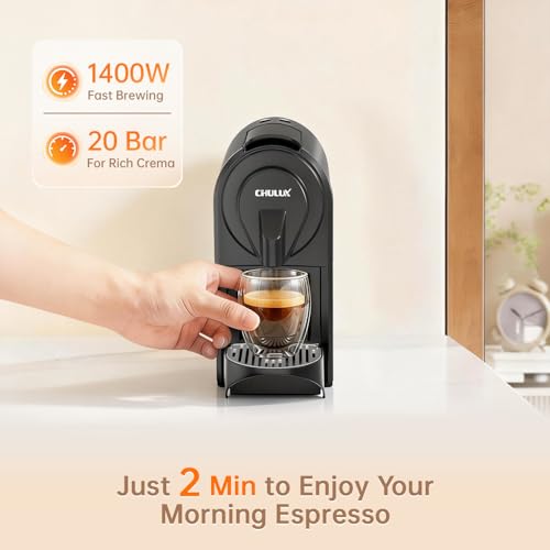 CHULUX Upgrade Bafè-Pro Espresso Machine for Nes Original Pods, 20Bar Rapid Extraction Home Espresso Coffee Maker for Espresso & Lungo, Black - Image 3