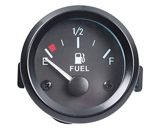 2" 52mm Universal Car Fuel Level Gauge Meter with Fuel Sensor E-1/2-F Pointer 12V for Fuel Level Sensor Kit with Sensor Universal Boat Motorcycle Truck RV Fuel Tank Gauge