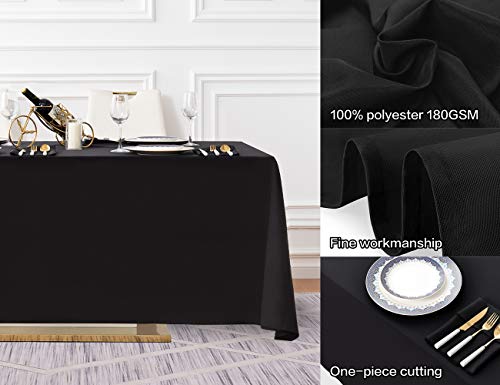 Surmente SMKS-4992 Black Tablecloth 90 X 132-Inch Rectangular Polyester Table Cloth thumb #1