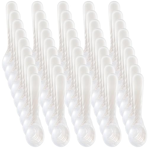 Image of Patelai 50 Pieces Mother of Pearl Caviar Spoons Round Handle, 7cm /2.75 Inch