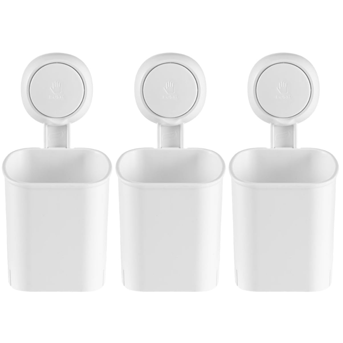 VALICLUD 3 Pezzi Portaoggetti da Bagno con Ventosa Organizer per Spazzolini da Denti Murale e Design Sgocciolamento per Moderni e Cucine