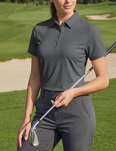 Image of TACVASEN Women's Golf Polo Shirts Short Sleeve UPF 50+ Sun Protection Golf Shirts for Women Quick Dry Collared Polos