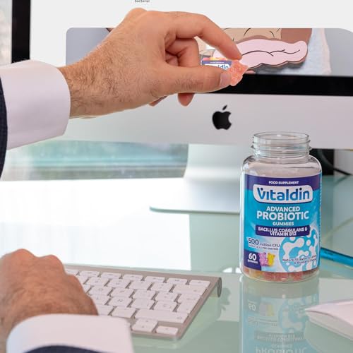 VITALDIN Kulturen Komplex Gummies – Bakterienstamm Bacillus Coagulans 500 Millionen KBE Dosis pro Tag & Vitamin B12 – 60 Gummibärchen (1 Monat) – Darmflora - Glutenfrei - für Kinder & Erwachsene – Bild 4
