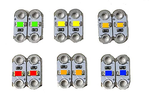 AMX3d Lilypad Arduino Colored LEDs – Hard Wearing Red, Orange, Amber, Yellow, Green & Blue LED with Internal Resistor – Durable, LED Lights for Gluing into Lilypad Wearables and Projects, Pack of 12