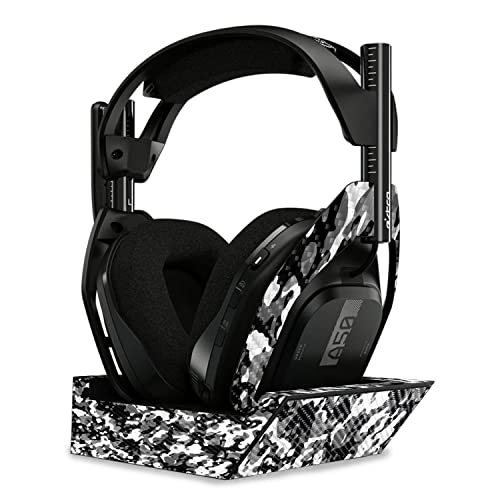 Image of MightySkins Carbon Fiber Skin Compatible with Astro A50 Wireless Headphones + Base Station (Gen 4) - Black Modern Camo | Protective, Durable Textured Carbon Fiber Finish | Easy to Apply