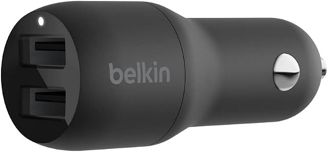 Belkin Dual USB Car Charger 24W (Boost Charge Dual Port Car Charger, 2-Port USB Car Charger) iPhone Car Charger, Android Car Charger