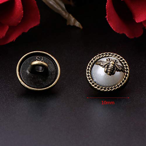 KINTRADE 10Pz 10mm Bottone Ape in Finta Perla per