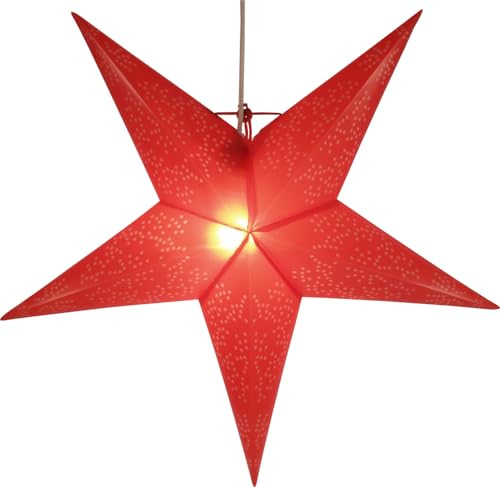 GURU SHOP Wetterfester LED Außenstern Kassandra, Weihnachtsstern, Leuchtstern 60 cm Incl. 7 m Kabel & LED Leuchtmittel - rot