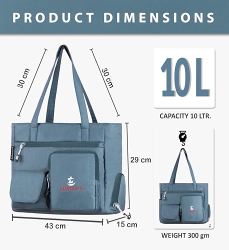 Image of Lusive's Double Pocket Handbag for Women: Stylish, Ideal Companion for Work, Travel, Polyester Material, Spacious 10-liter Capacity, 6 Pockets.