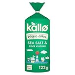 Kallo Salt & Vinegar Veggie Cakes, Lentil & Pea Puffed Crackers Made From Plants, Low Fat Healthy Snacks for Adults & Children, Vegan Friendly, Gluten Free, Single Pack – 1 x 122g