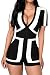 Shawhuwa Womens Sexy V Neck Short Sleeve Party Romper Clubwear Large Black
