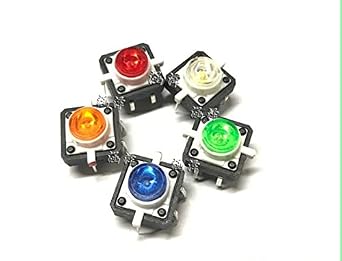 12x12x7MM with Lamp Switch 2123 2PIN 12X12 Light Touch Switch LED Itch 12X12X7MM White Red Blue Yellows Green - Color Blue