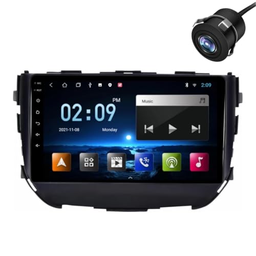 Modorwy Original 9” QLED Car Media Player with Car Play & Android Auto | Android Stereo OS 13 | 4GB+64GB | Free AHD Camera | Frame Compatible with Maruti Brezza 2015 to 2020-1 Year Warranty