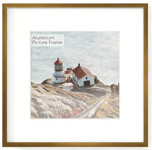 Acovy 16x16インチ 写真フレーム アルミフォトフレーム マット仕上げ 12x12インチ 16x16インチ 正方形ポスターフレーム 高解像度強化ガラス付き 壁用メタルフレーム 壁掛けフック付き