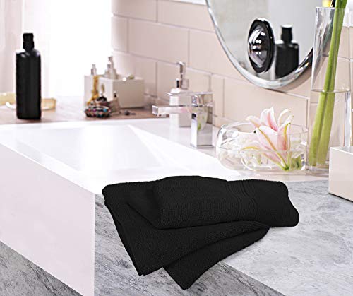 Image of Utopia Towels 6 Pack Premium Hand Towels Set, 16 by 28 inches, 100% Ring Spun Cotton, Ultra Soft and Highly Absorbent 600GSM Towels for Bathroom, Gym, Shower, Hotel, and Spa, Black