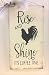 Rise and Shine Rooster Country Kitchen Wooden Wall Art Sign Farm Decor