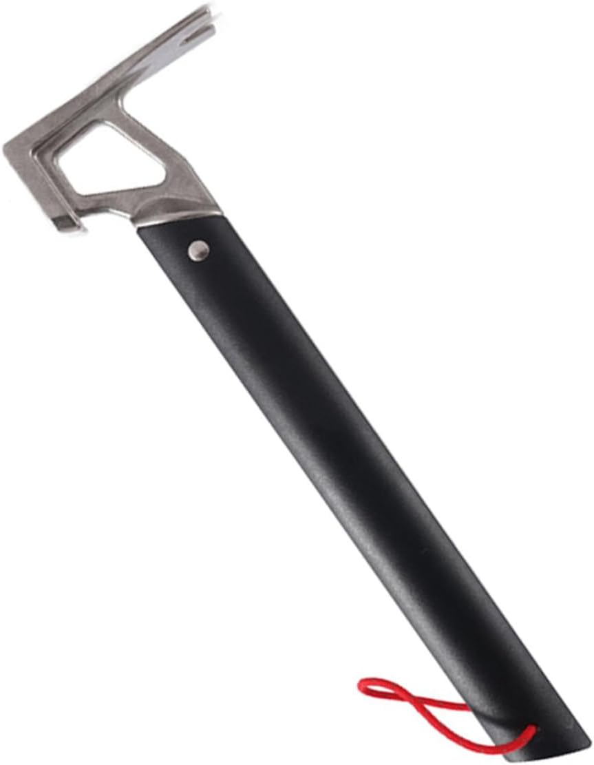 Outdoor Camping Tent Hammer with Steel Head and Aluminum Handle Multi-functional Stake Removal Tool for Tent Pegs Lightweight and Portable Design for Hiking Backpacking and Diy