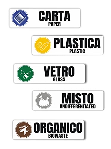 Mr Pubblicità 5 Adesivi Raccolta Differenziata