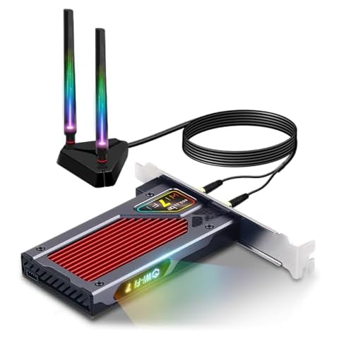 Fenvi WiFi 7 RGB Light PCI-E WiFi Card BE200 BT5.4 Tri-Band 8774Mbps 802.11BE BE200NGW Desktop Network Adapter Instead of Your WiFi 6/WiFi 6E Card Support Windows 10/11 Not for AMD Motherboards Cover