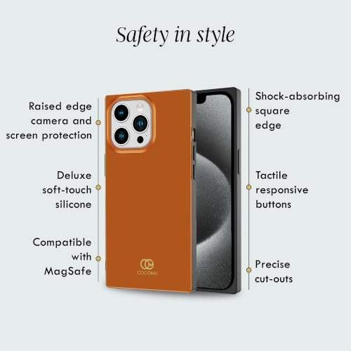 Image of COCOMII Rectangle for iPhone 15 Pro Case, Glossy Cognac