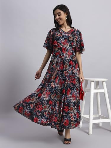 Image of HELLO DESIGN Women V-Neck Solid Maxi Dresses