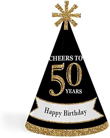 Big Dot of Happiness Adult Birthday - Gold - Cone Birthday Party ...