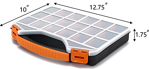 Image of Sooyee 18 Grids Plastic Organizer Box Container Craft Storage with Adjustable Dividers for Beads Art DIY Crafts Jewelry Fishing Tackles Washi Tapes Threads Screws Nails Screws