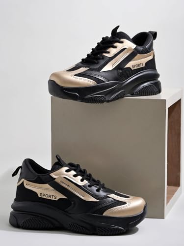 Image of Women's Fashion Chunky Sneakers - Mesh Running Shoes with Detail, Lightweight Breathable Trainers for Walking, Gym, Casual