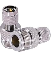 CNARIO 2PCS N Female to Mini UHF Male Connectors,Mini UHF to N Type adapters N Type coaxial Conne...