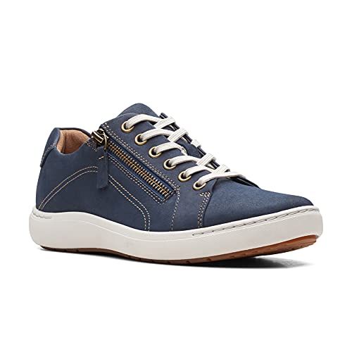 CLARKS Women's Nalle Lace Navy Nubuck 8.5 M