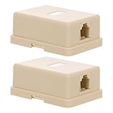 KALLORY Telephone Junction Box Single Hole Telephone Splitter Box 2.12X1.53X0.82In Phone Line Connector for Home and Office with Stable Signal Transmission and Easy One-Click Installation 2 Pack