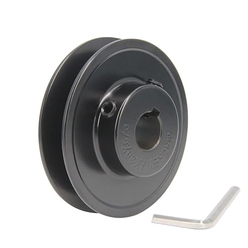 Miniatura 37 de Zeberoxyz AK28 - Poleas de banda de ranura única, 2.8 pulgadas de diámetro exterior de 5/8 pulgadas, polea de correa en V de hierro fundido
