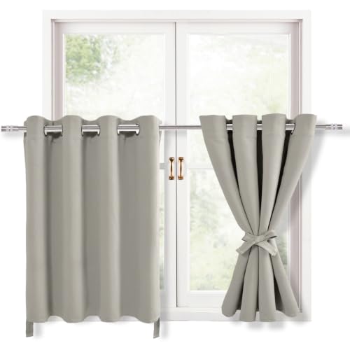 Hiasan RV Blackout Curtains for Bedroom 52 x 30 Inches Long Taupe 2 Panels