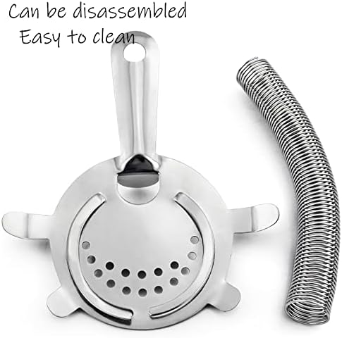 WUWEOT 9 Pack Cocktail Strainer, 4-Prong Stainless Steel Bar Strainer, 6 Inches Silver Bar Tool Drink Strainer with 100 Wire Spring for Bartenders and Mixologists - Thumbnail 5