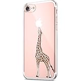 ikasus Case for iPhone SE/iPhone 5S 5 Case,Crystal Clear Art Panited Pattern Design Soft & Flexible TPU Ultra-Thin Transparent Flexible Soft Rubber Gel TPU Protective Case Cover,Giraffe