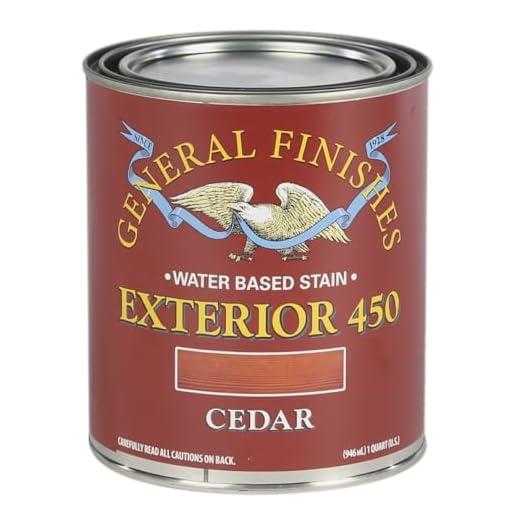 General Finishes Exterior 450 Water Based Wood Stain, 1 Quart, Cedar