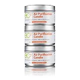 EC3 Air Purification Candles, 3-Pack, Natural, No Added Fragrance, Botanical Ingredients in Soy Wax