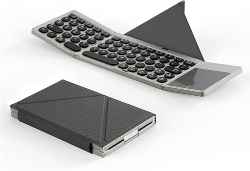 Mini clavier tactile sans fil pliable clavier anglais portable avec étui de transport