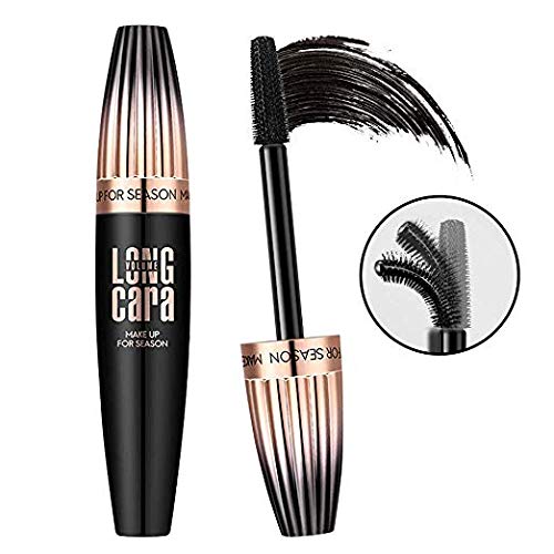 4D Silk Fiber Lash Mascara Waterproof, Luxuriously Longer, Thicker, Voluminous Eyelashes, Long-Lasting, Dramatic Extension, Smudge-Proof, Hypoallergenic Formula