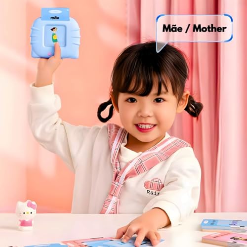 Cartões Educativos Para Crianças - Tradutor de Palavras Português e Inglês (Azul)