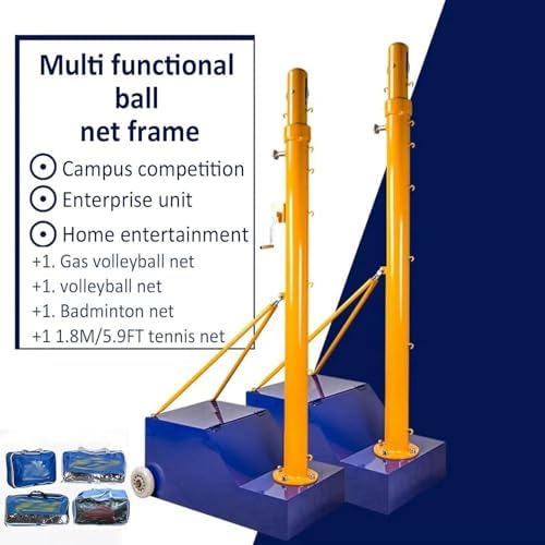 Portable Multi-Sport Net Stand with Stable Base & Wheels for Indoor and Outdoor Volleyball, Badminton, Tennis,One Color-Style 8