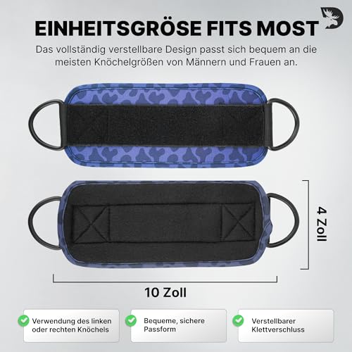 DMoose Fitness fußschlaufen Gym - Knöchelriemen Kabelzug - Klettverschluss gepolsterte fussschlaufen fur Kabelanlage, kickbacks fußschlaufe für Fitness Training (Schwarzer Leopard - Paar)