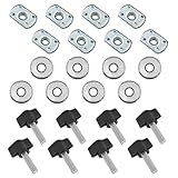 8PCS Universal Hard Top Thumb Screws for Jp Wrangler/Quick Release Fasteners No Tools Required/Compatible with YJ TJ JK JKU JL JLU Unlimited Sahara Rubicon (Black)