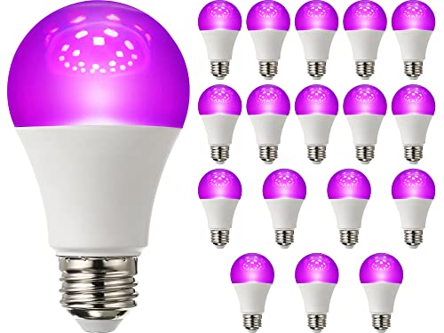18 Pieces 9W Led Black Light Bulbs A19 E26 75W Equivalent Blacklight Bulb For Glow In The Dark Black Lights Party Body Paint Fluorescent Poster Neon Glow #TOP7