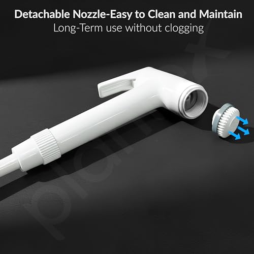 Image of Plantex Jet Spray for Toilet /ABS Health Faucet with 1 Meter Shower Hose Pipe and Wall Hook /Health Faucet Set for Bathroom /Hand Gun for Toilet - (Jecquar, White)