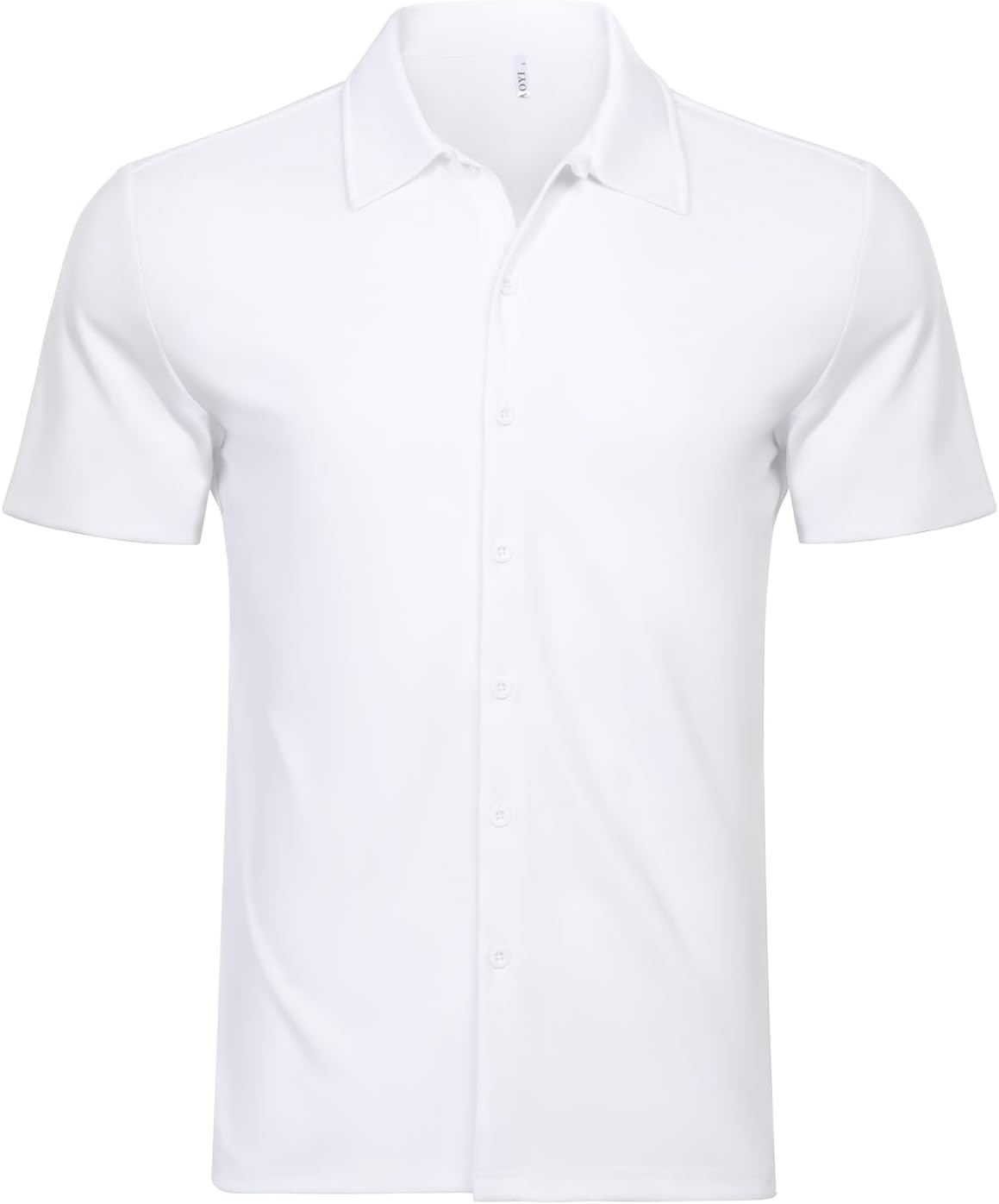 Mens Casual Button Down Wrinkle Free Shirts Short Sleeve Stretchy Summer Tops - Image 2