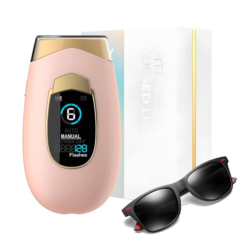Depiladora IPL 3 en 1 para Mujer y Hombre, Suave para Eliminar Vello Facial, Axilas, Piernas y Zona Bikini, Completo con Gafas Protectoras (rosa)