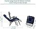 PHI VILLA Oversized Padded Zero Gravity Lounge Chair Folding Patio Recliner with Adjustable Headrest & Cup Holder, Support 350 LBS (Blue)